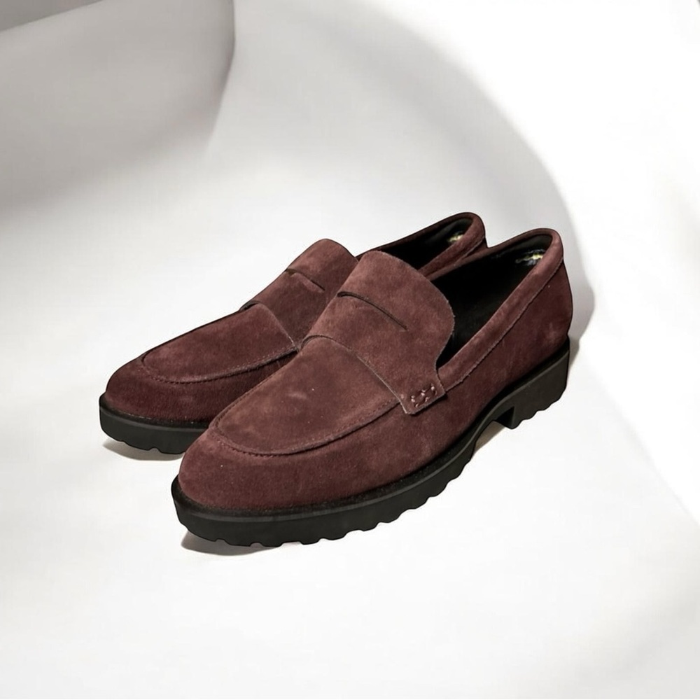 🌻NEW Cole Haan Grand360 Newburg Burgundy Suede Lug Sole Loafer Women's Size 10